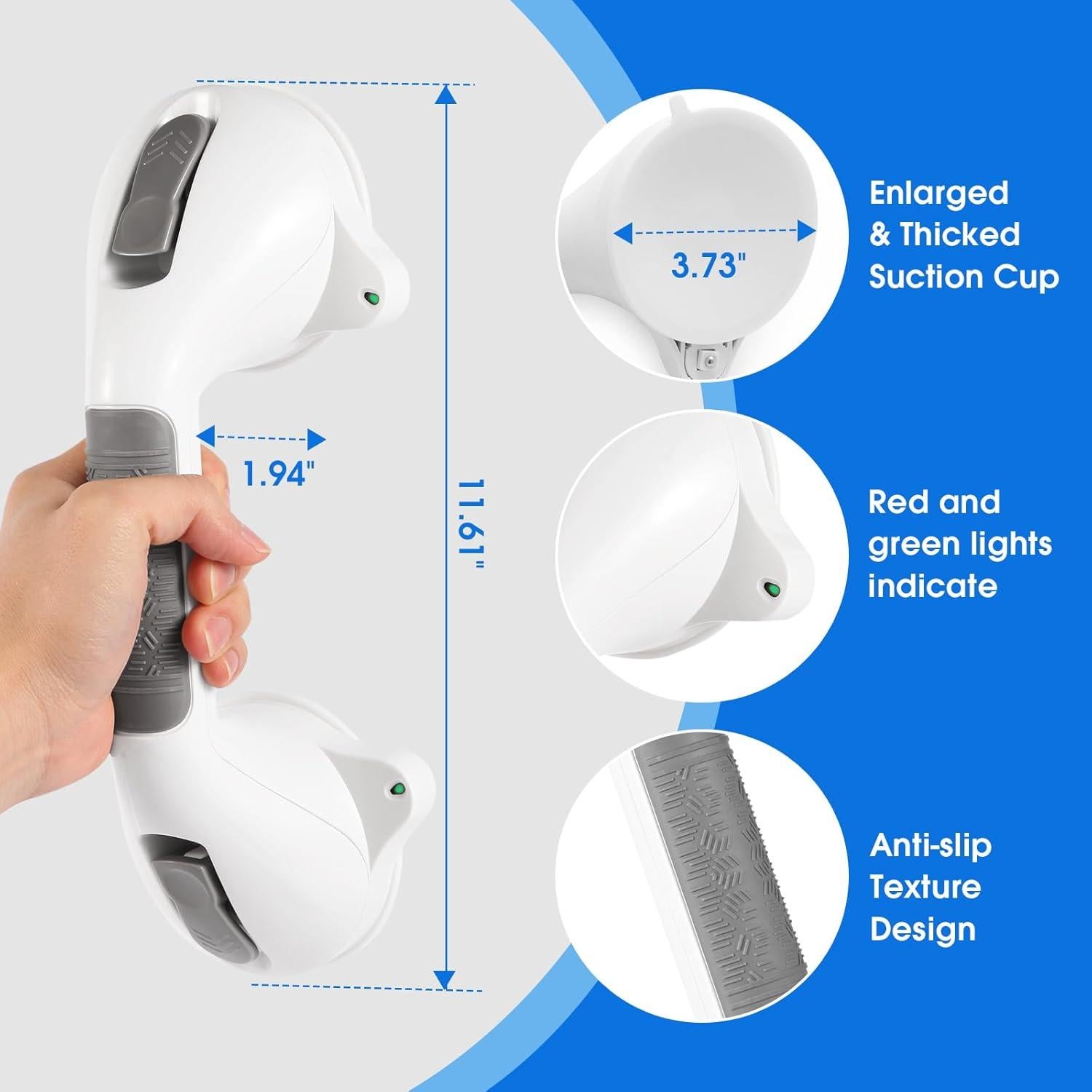 Barra de Succión TONORA 30.48 cm con Indicador de Seguridad Gris