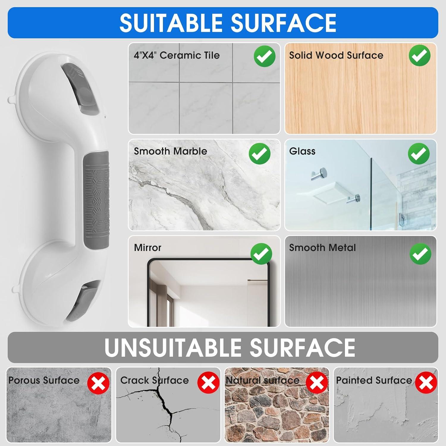 Barra de Succión TONORA 30.48 cm con Indicador de Seguridad Gris