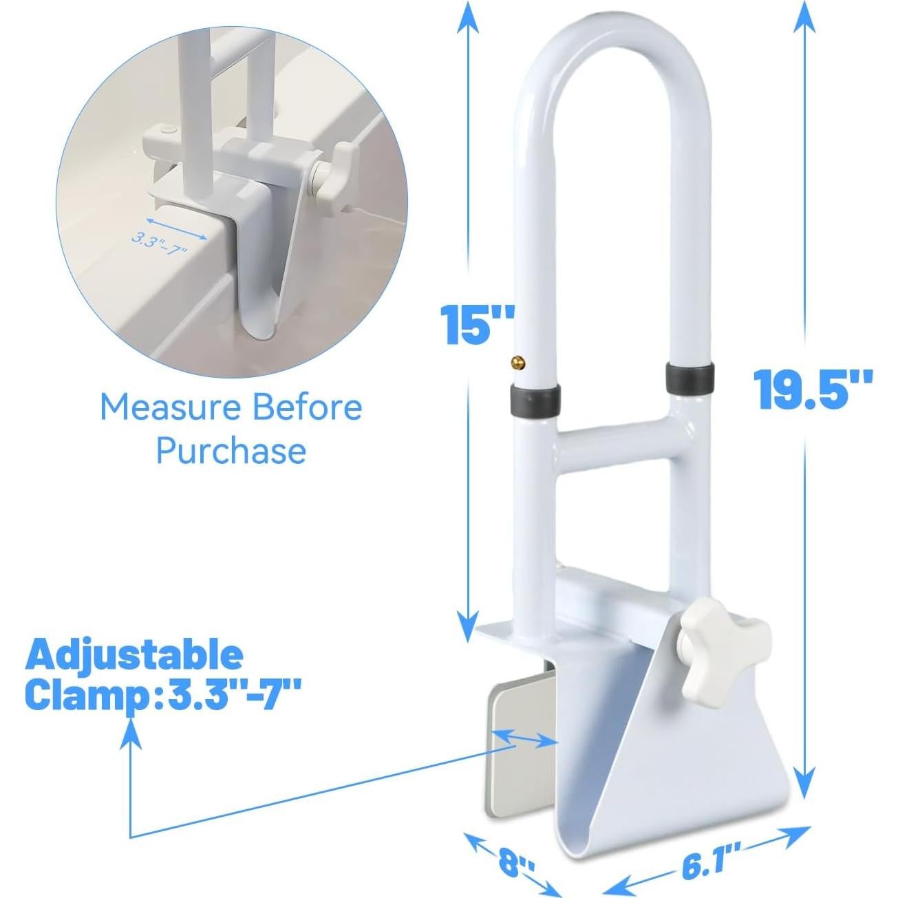 Barra de Agarre para Bañera Icedeer - Seguridad Ancianos 2.72 kg