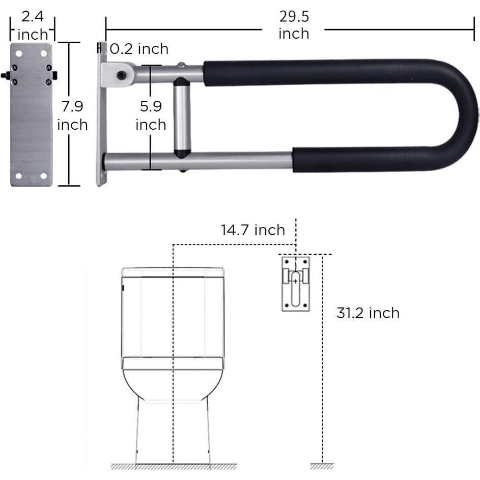 Barra de Agarre Plegable BotaBay 75cm para Baño y Ducha