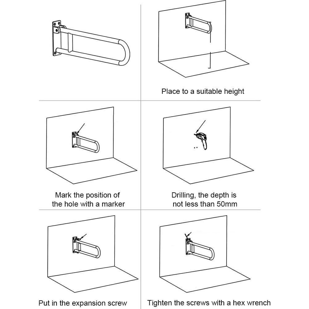 Barra de Agarre Plegable BotaBay 75cm para Baño y Ducha