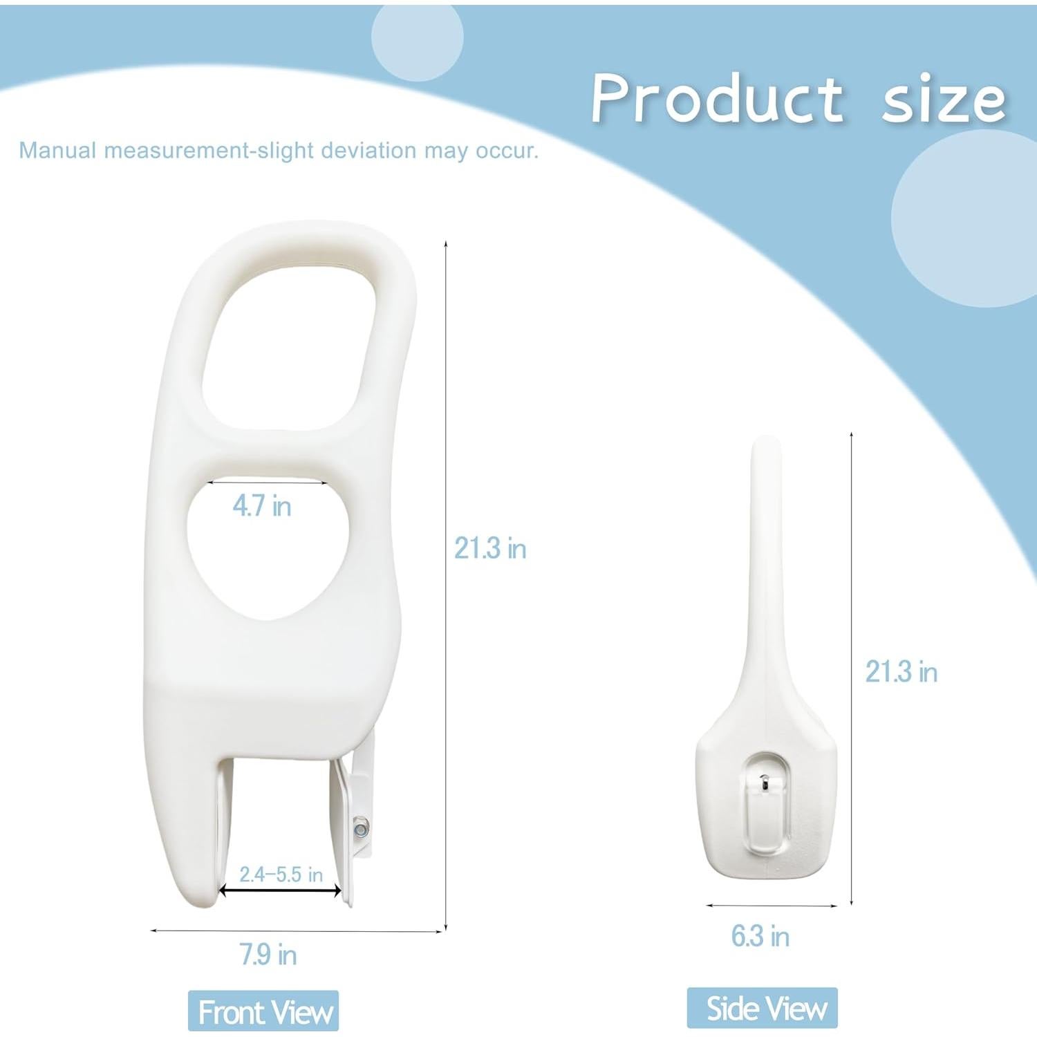 Barra de Seguridad Ajustable FamilyRoots para Bañera, Soporta 150 kg, Antideslizante, Blanca