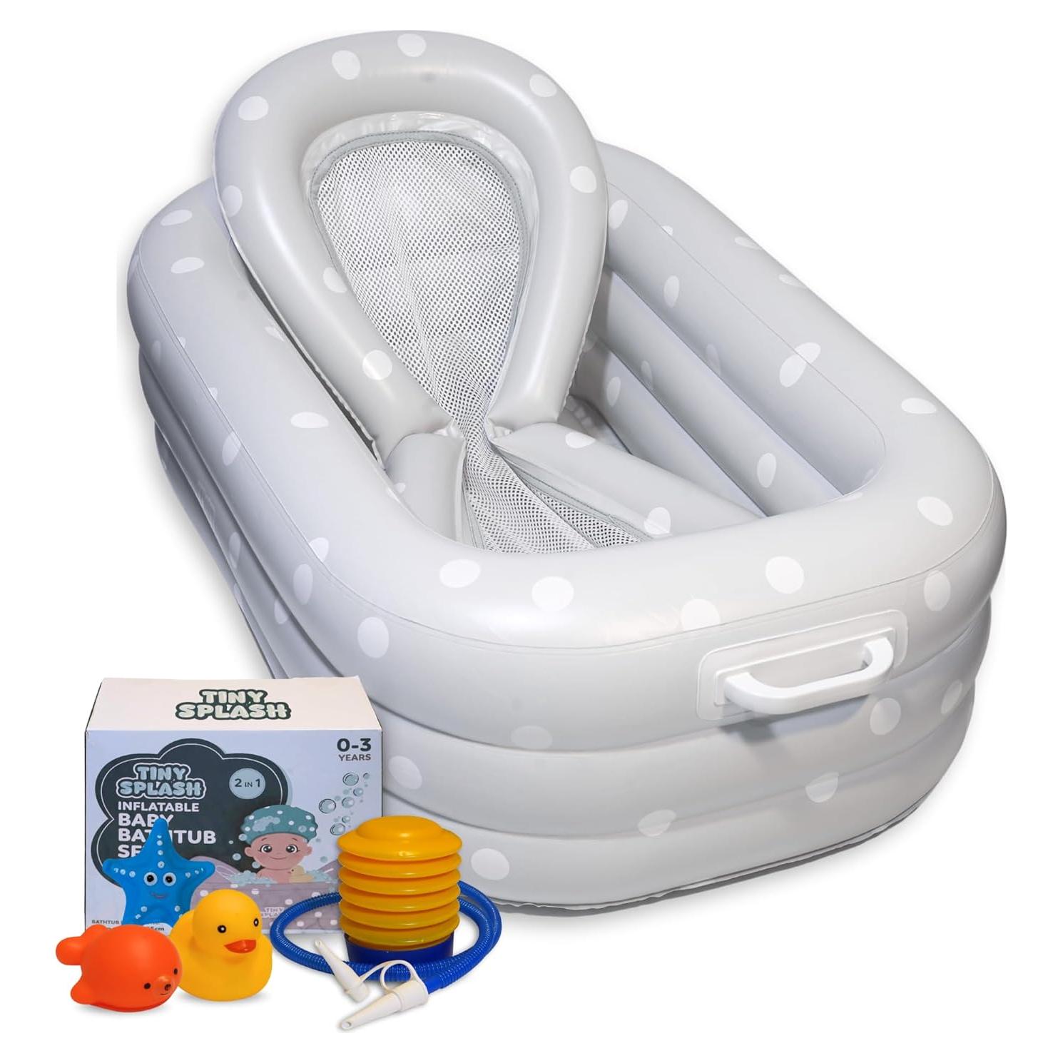 Bañera Inflable para Bebés TINY SPLASH con Cojín y Juguetes