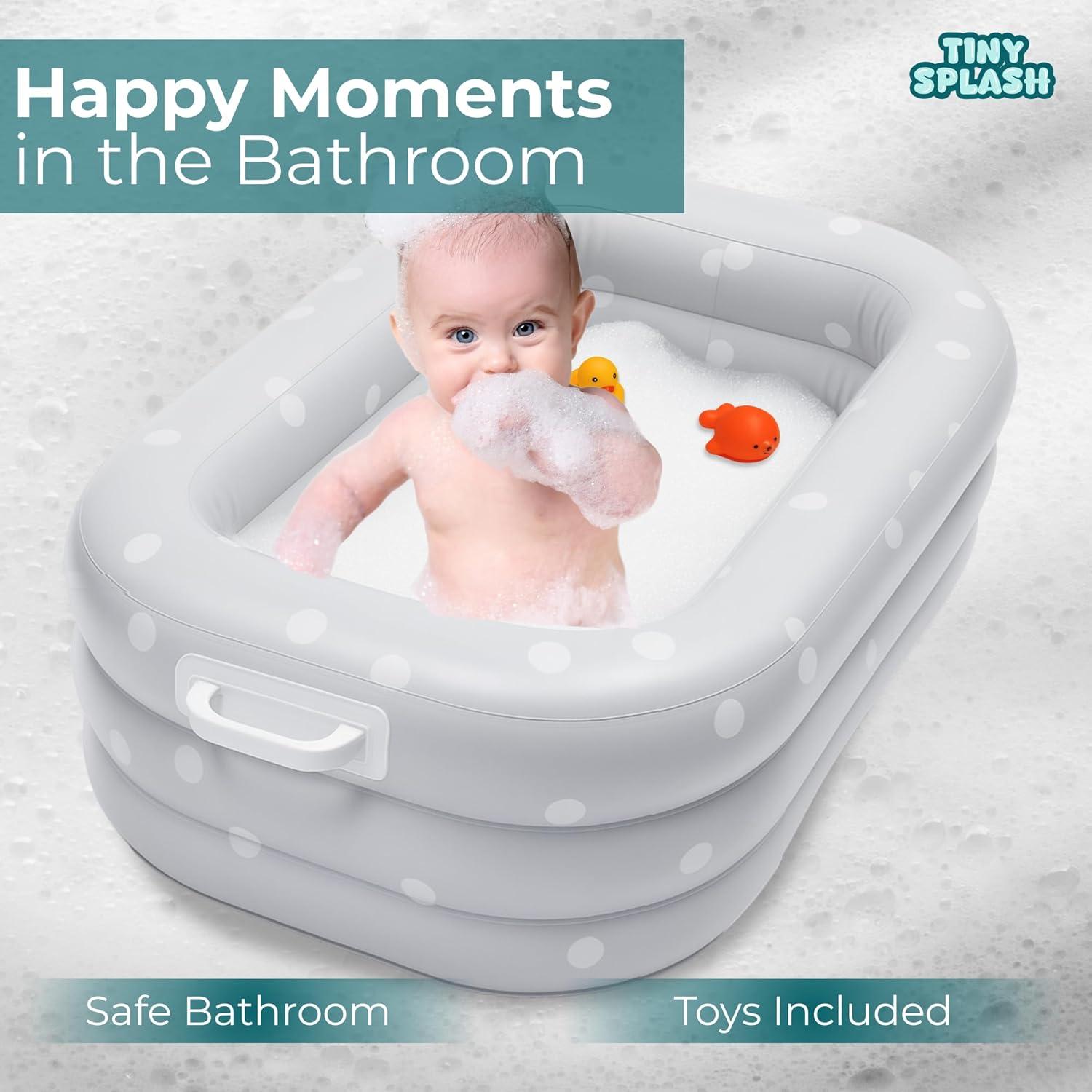 Bañera Inflable para Bebés TINY SPLASH con Cojín y Juguetes