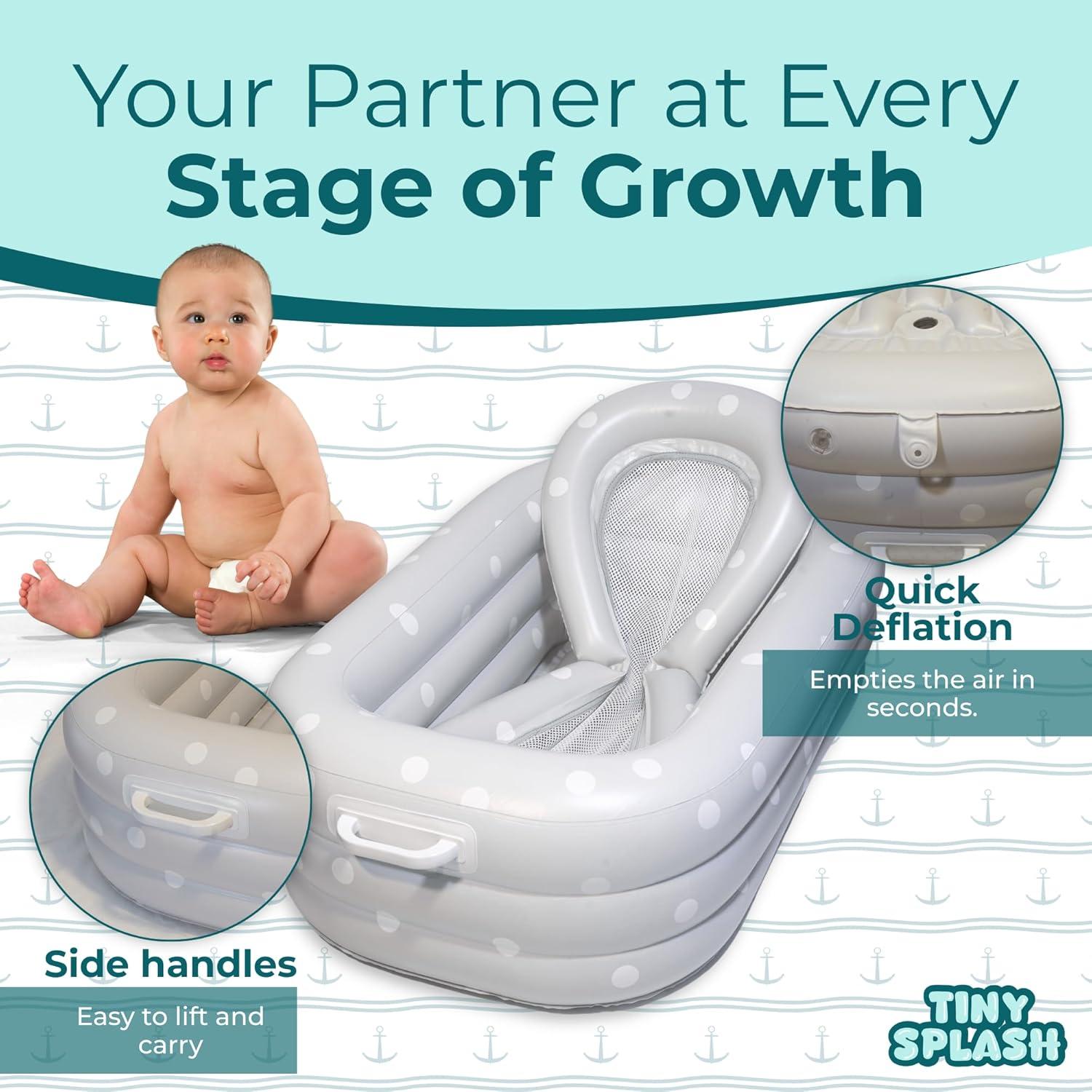 Bañera Inflable para Bebés TINY SPLASH con Cojín y Juguetes
