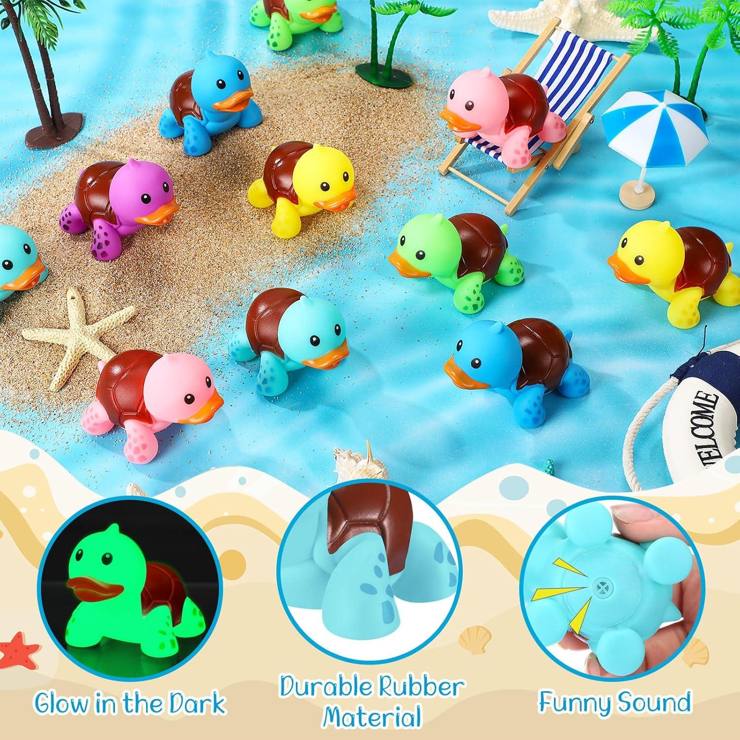 24 Juguetes de Baño Tortuga de Goma HyDren Brillantes