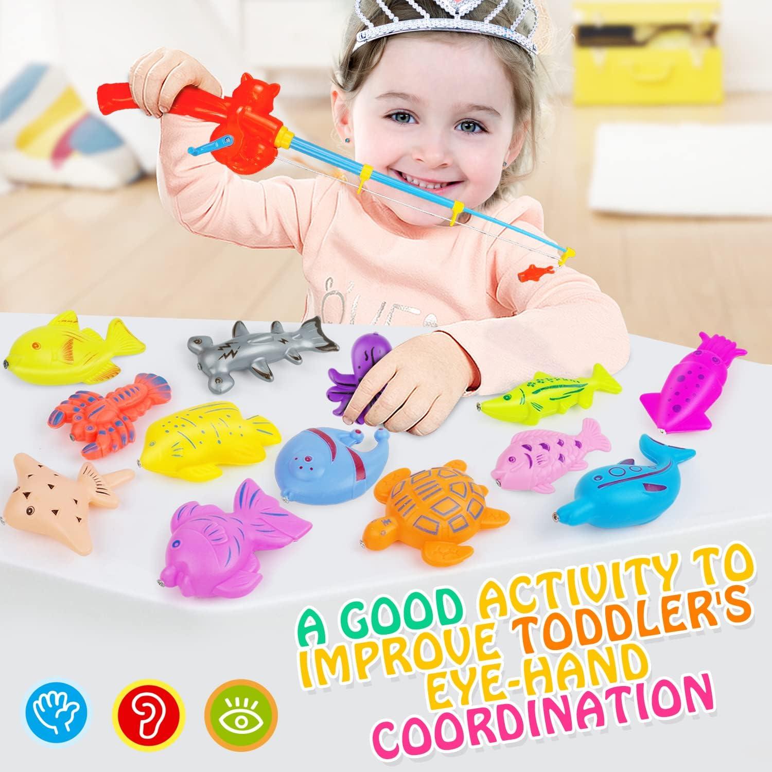 Juego de Pesca Magnética para Baño AUUGUU - 2 Cañas y Peces