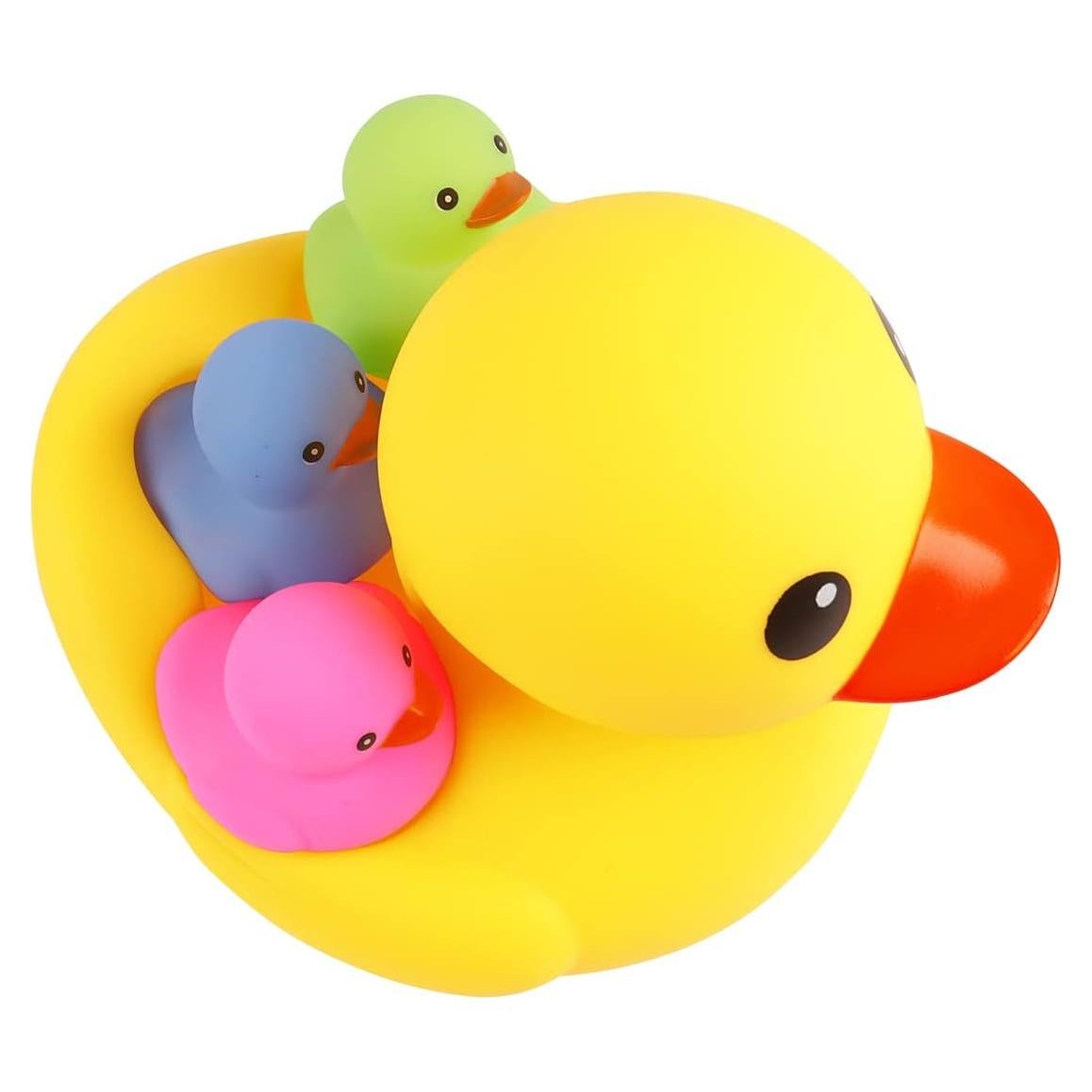 Juguetes de Baño de Goma 4 Pcs Patos AIYUENCICI Coloridos