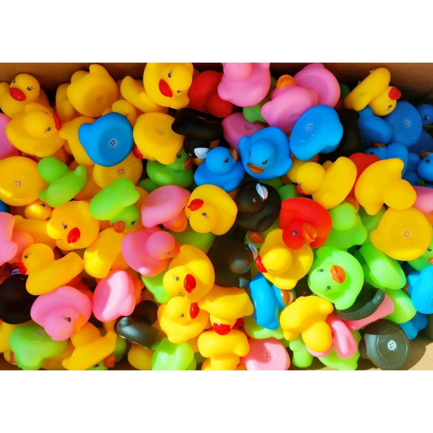 12 Patitos de Goma Mini Multicolores para Baño Bebé
