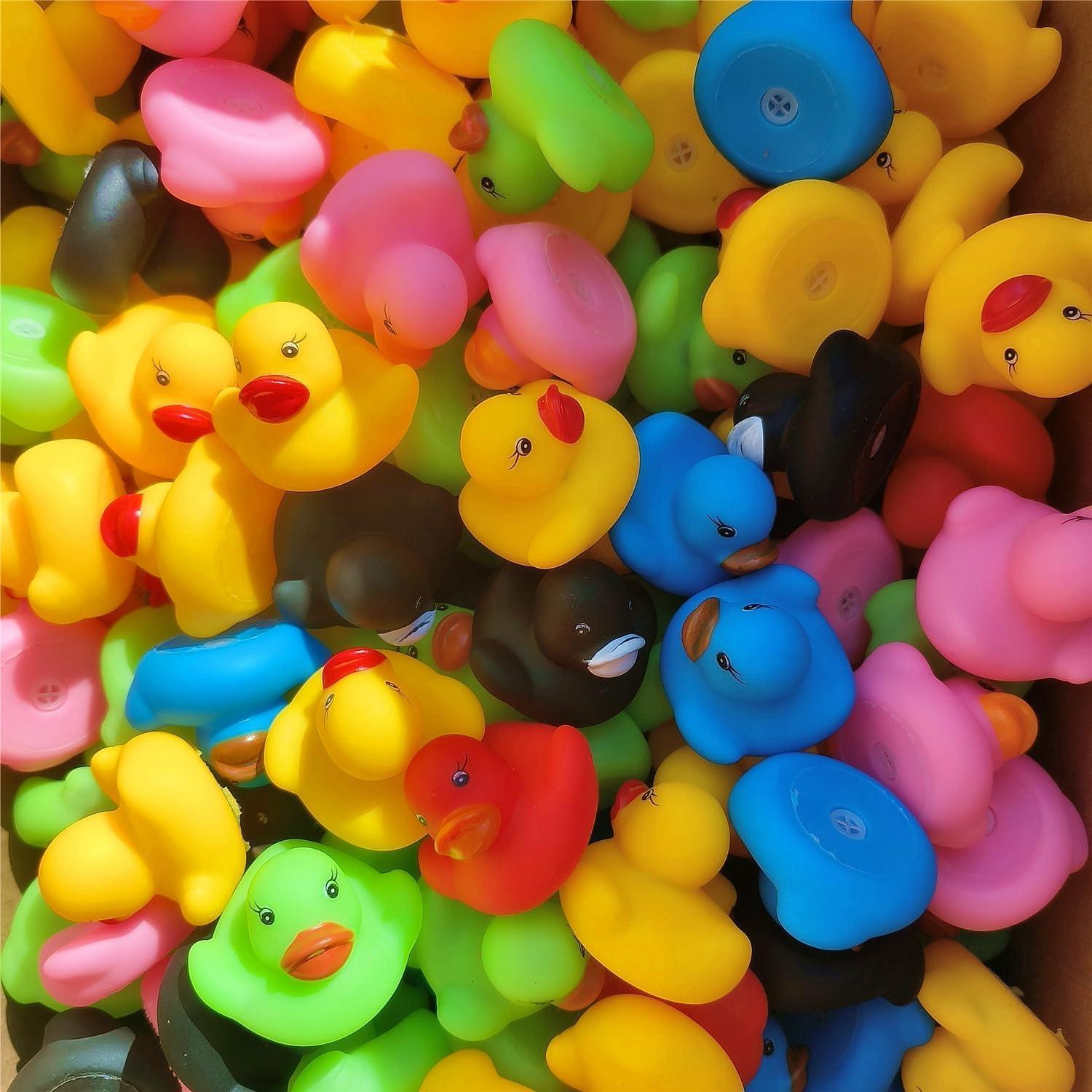 12 Patitos de Goma Mini Multicolores para Baño Bebé