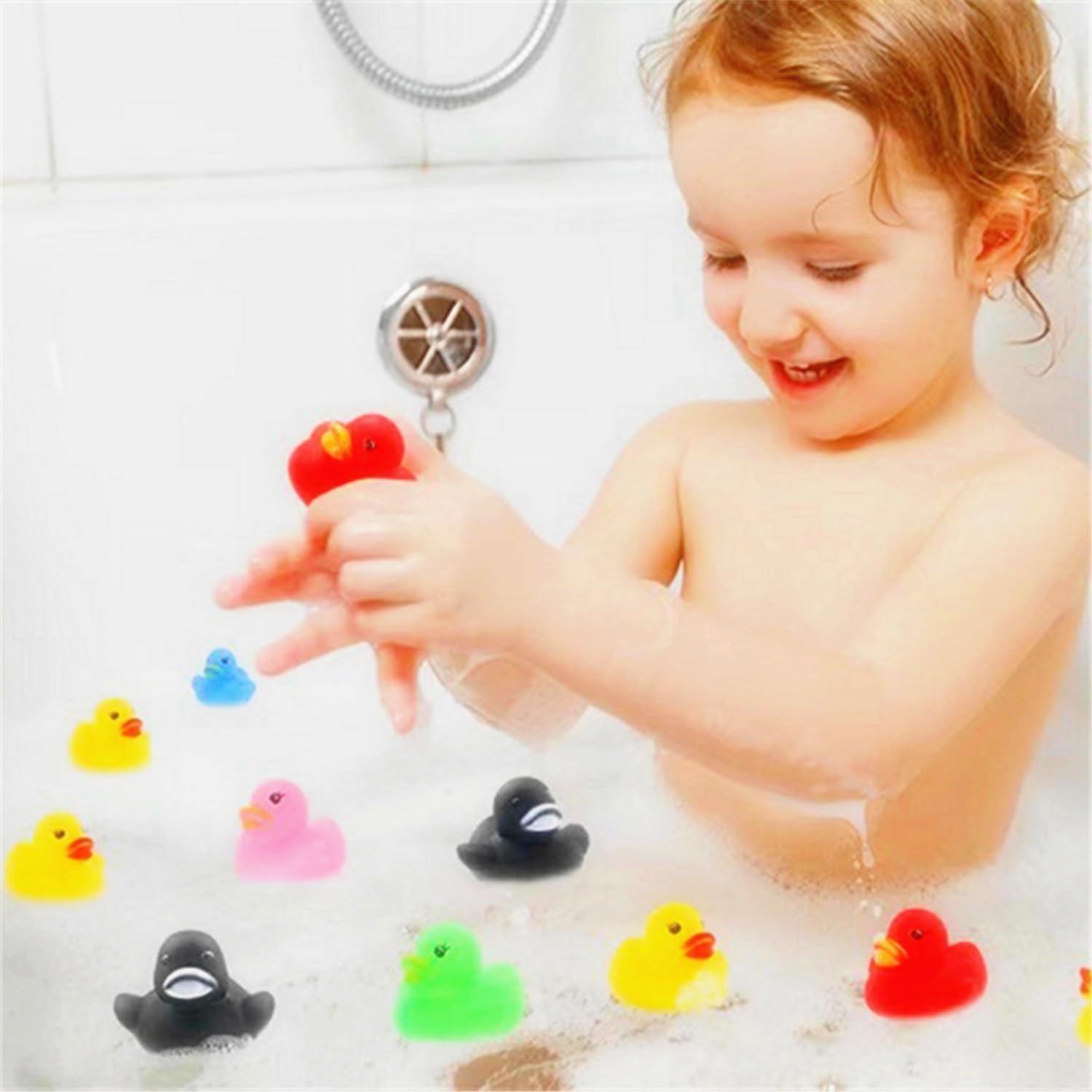 12 Patitos de Goma Mini Multicolores para Baño Bebé