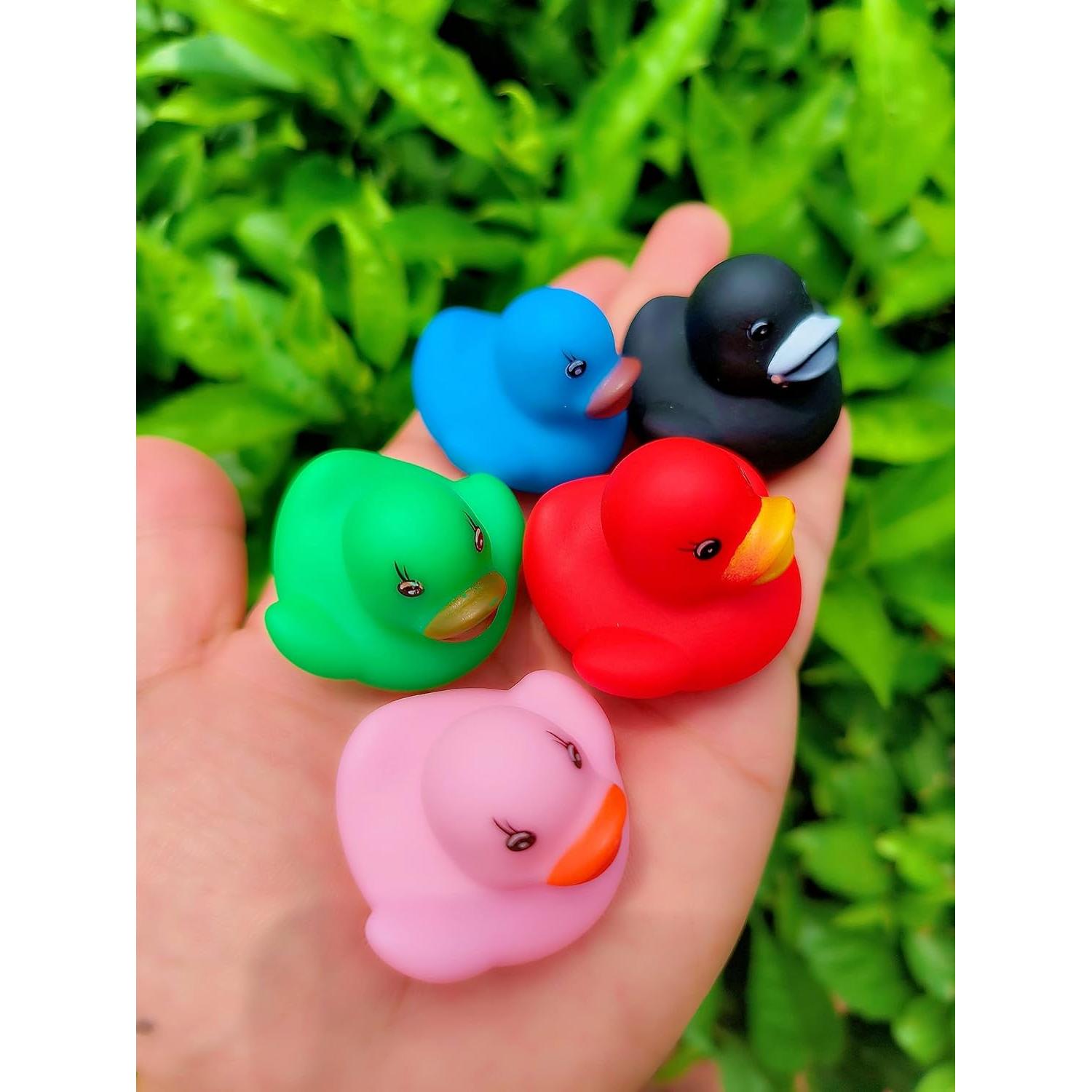 12 Patitos de Goma Mini Multicolores para Baño Bebé