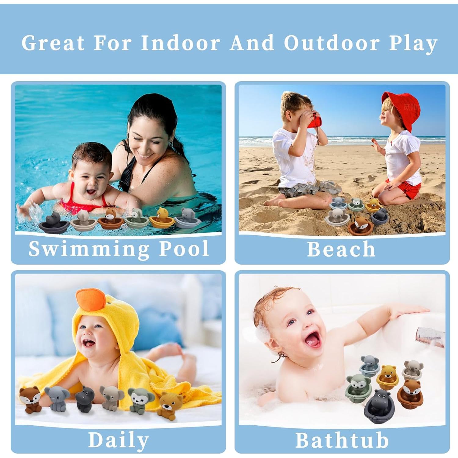 Juguetes de Baño Flotantes AFUDO 12 Piezas para Niños