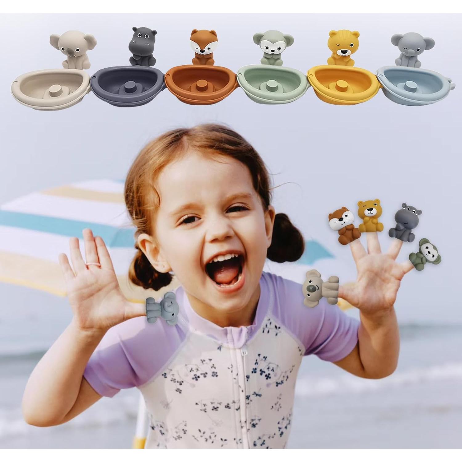 Juguetes de Baño Flotantes AFUDO 12 Piezas para Niños