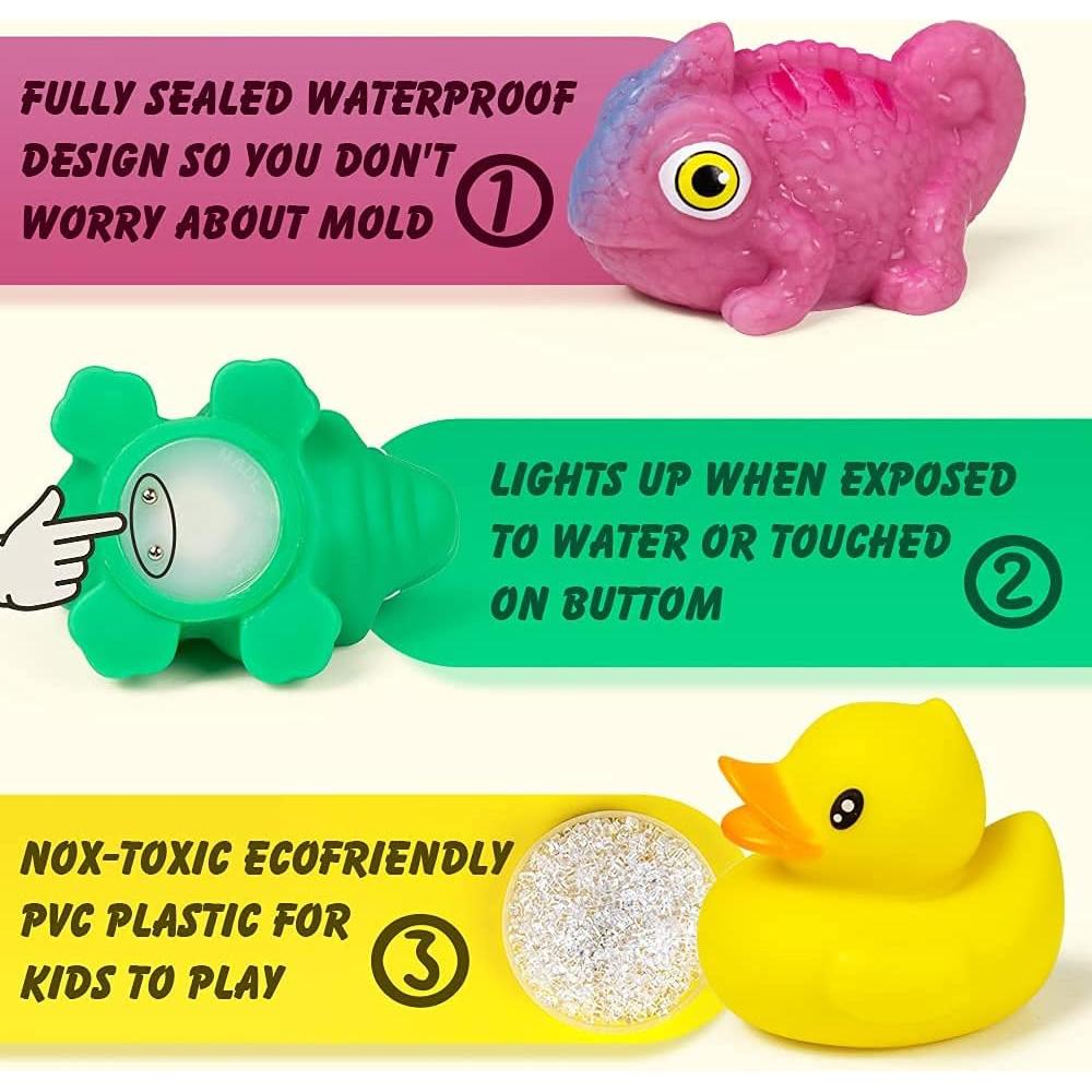 Juguetes de baño iluminados Woby para niños 1-3 años