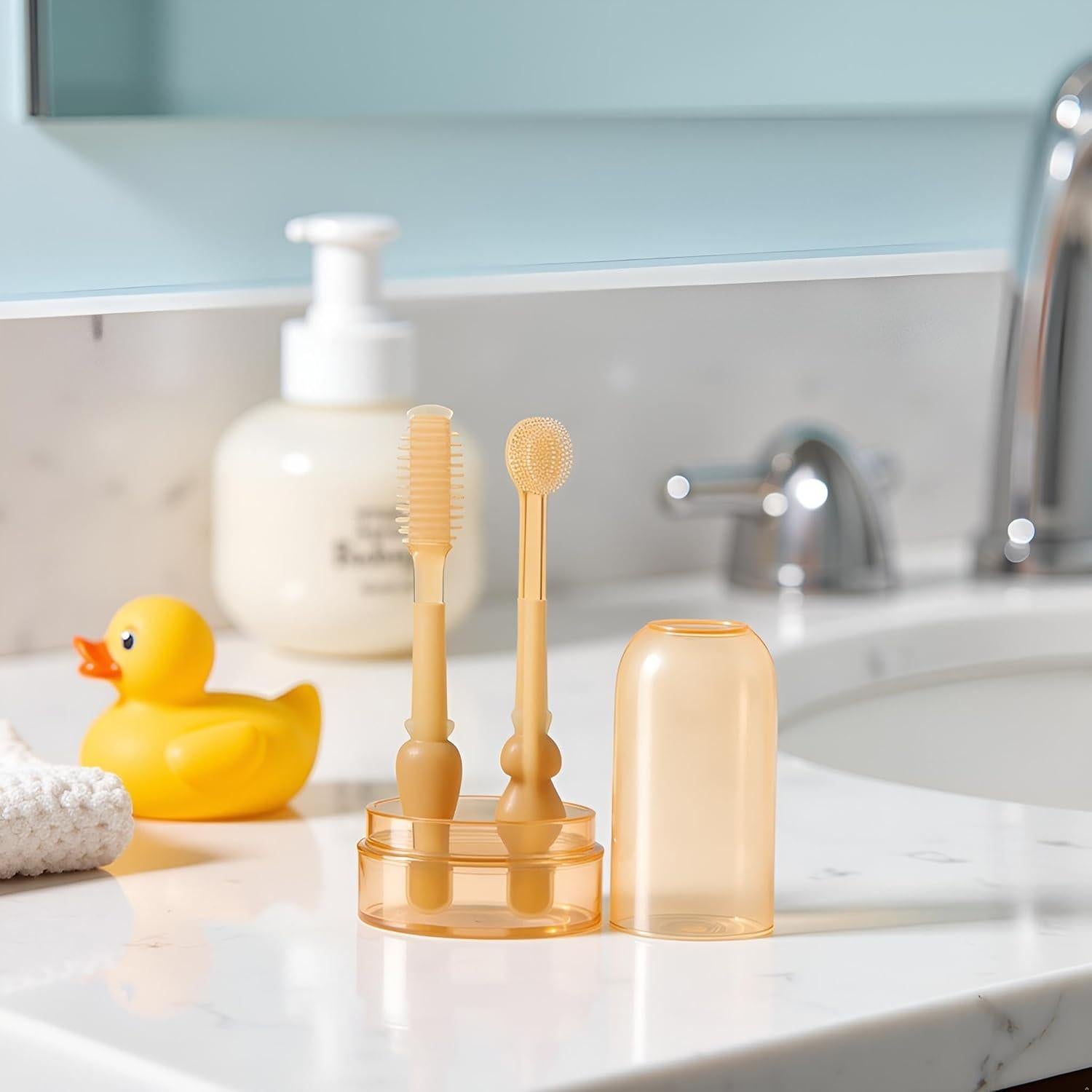 Cepillo de Dientes Infantil Enyolidimk 360 Grados Silicona 0-18M