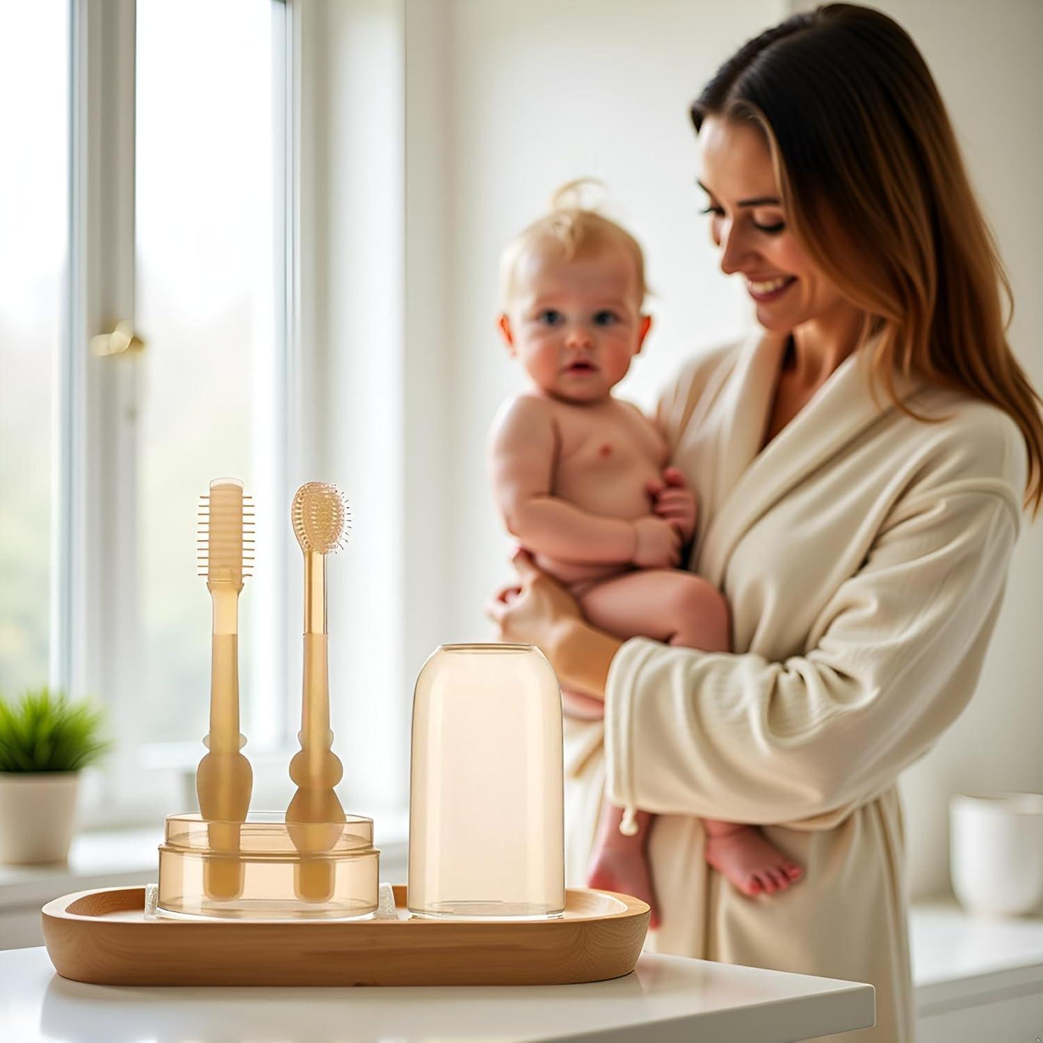 Cepillo de Dientes Infantil Enyolidimk 360 Grados Silicona 0-18M