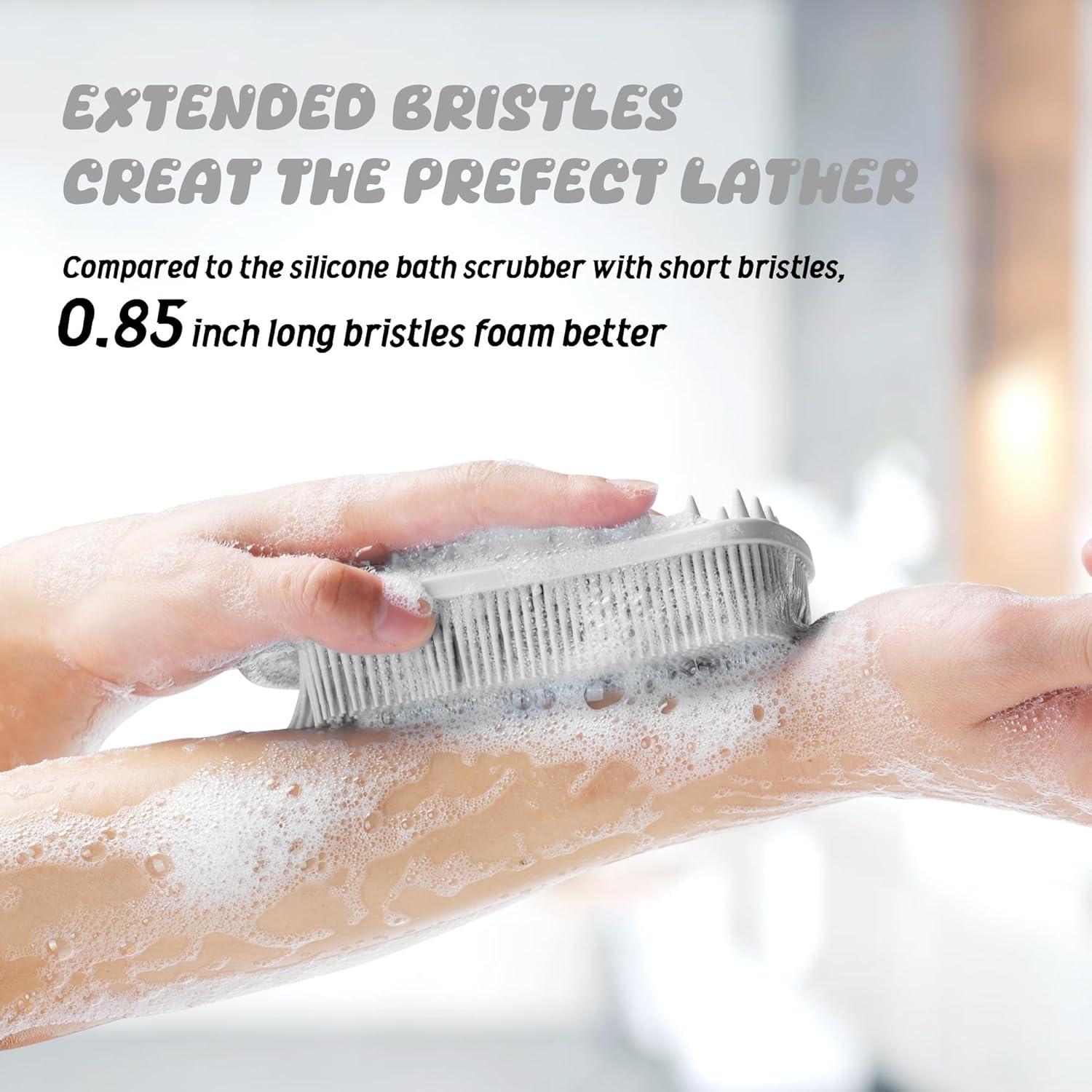 Cepillo Exfoliante de Silicona YEADMAL Doble Uso Gris