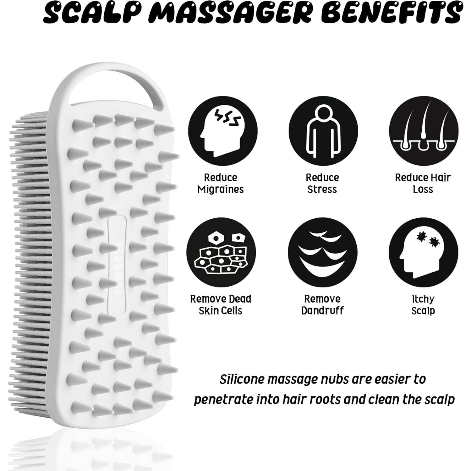 Cepillo Exfoliante de Silicona YEADMAL Doble Uso Gris