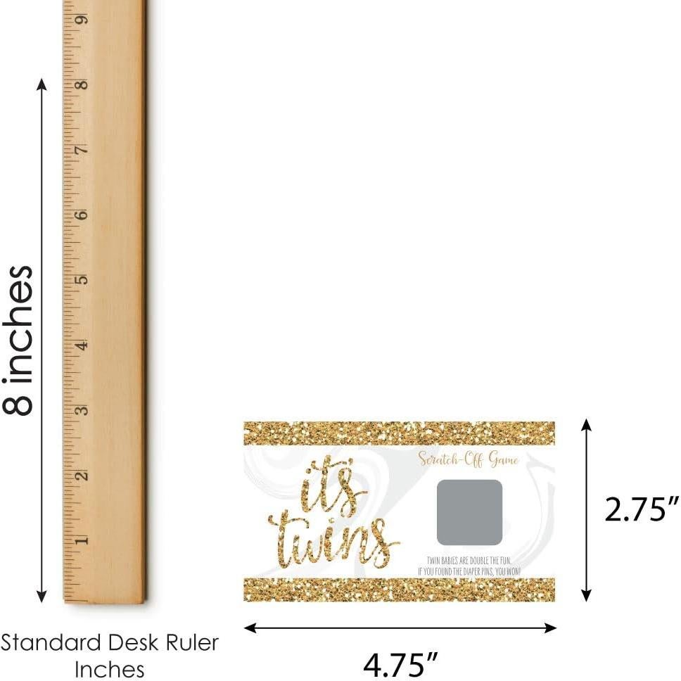 Juego de Tarjetas de Rascar Doradas Gran Punto de Felicidad - 22 Unidades para Baby Shower Gemelos