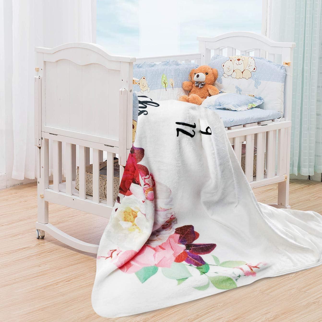 Manta de Hitos Mensuales Tebaby Rosa Floral 130x100 cm Suave