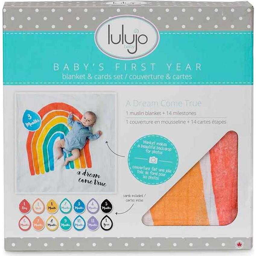 Manta de Muselina y Tarjetas de Hitos Lulujo 101.6 cm