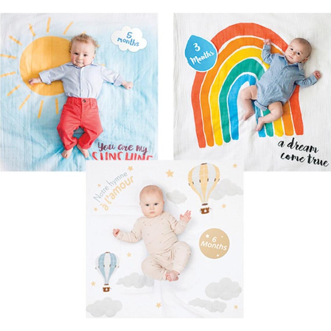 Manta de Muselina y Tarjetas de Hitos Lulujo 101.6 cm