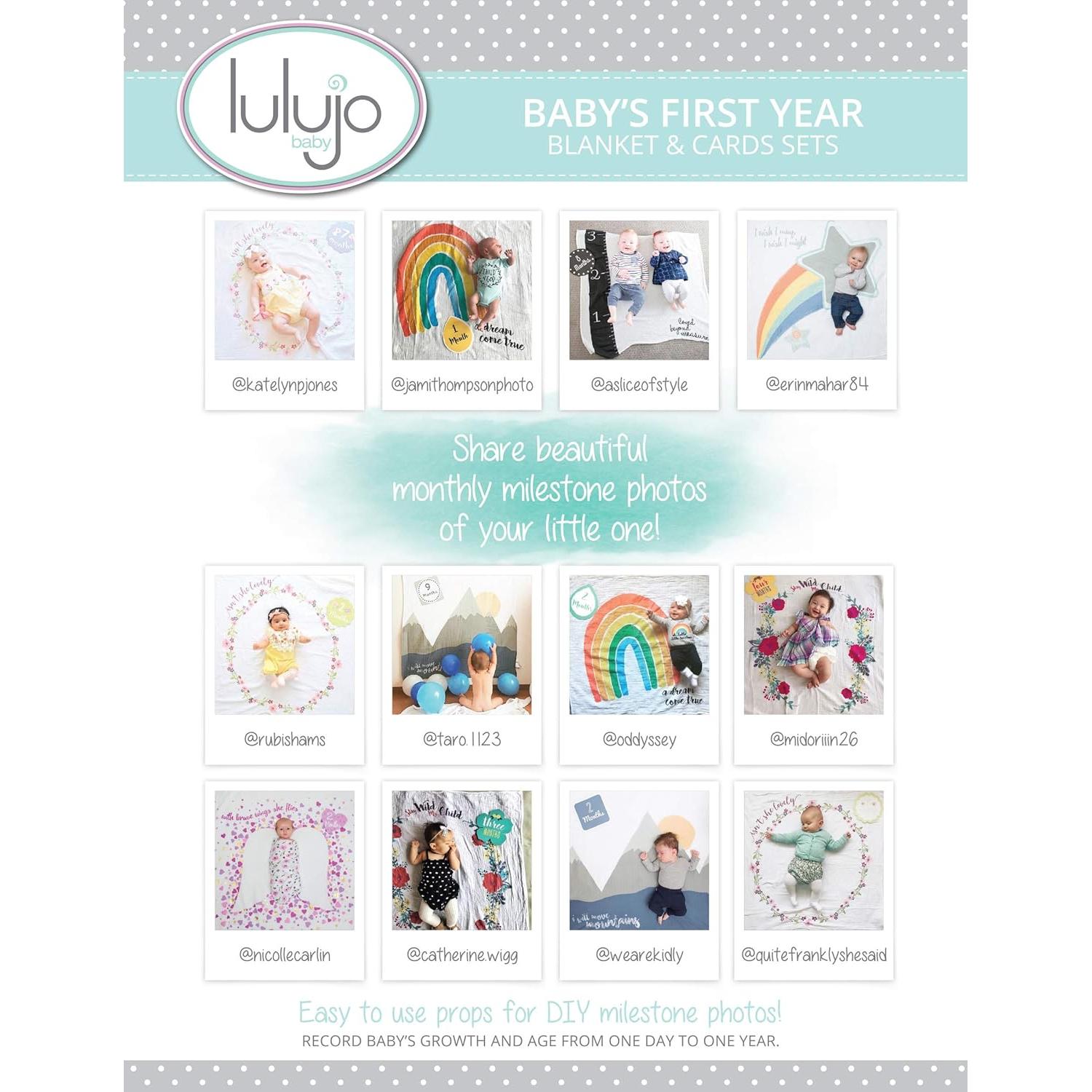 Manta de Muselina y Tarjetas de Hitos Lulujo 101.6 cm