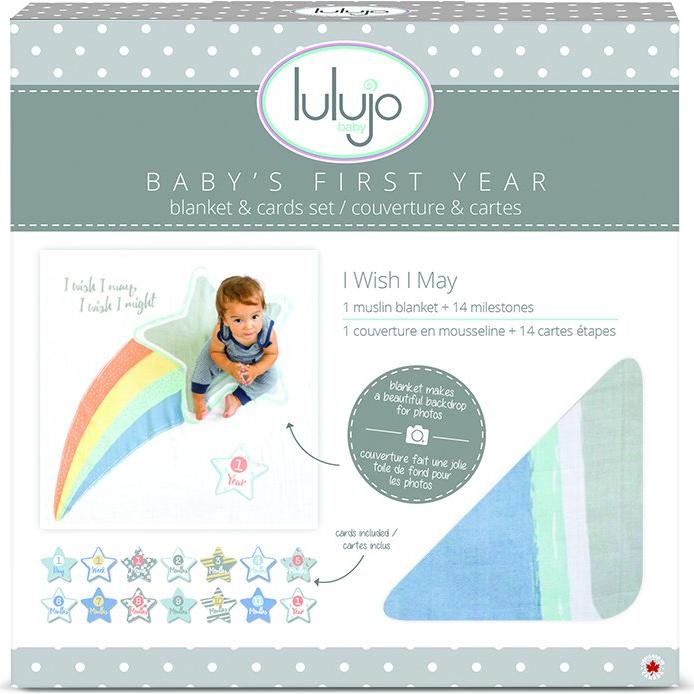 Manta de Muselina y Tarjetas de Hitos Lulujo 101.6x101.6cm