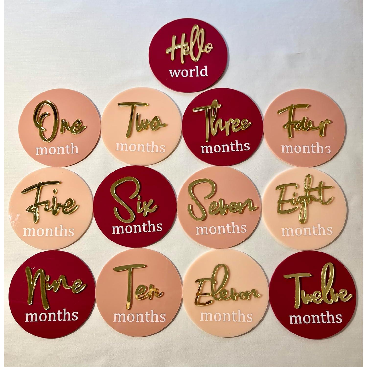 Tarjetas de Hitos Mensuales 3D Acrílico DANYOKA Niña - 13 Piezas