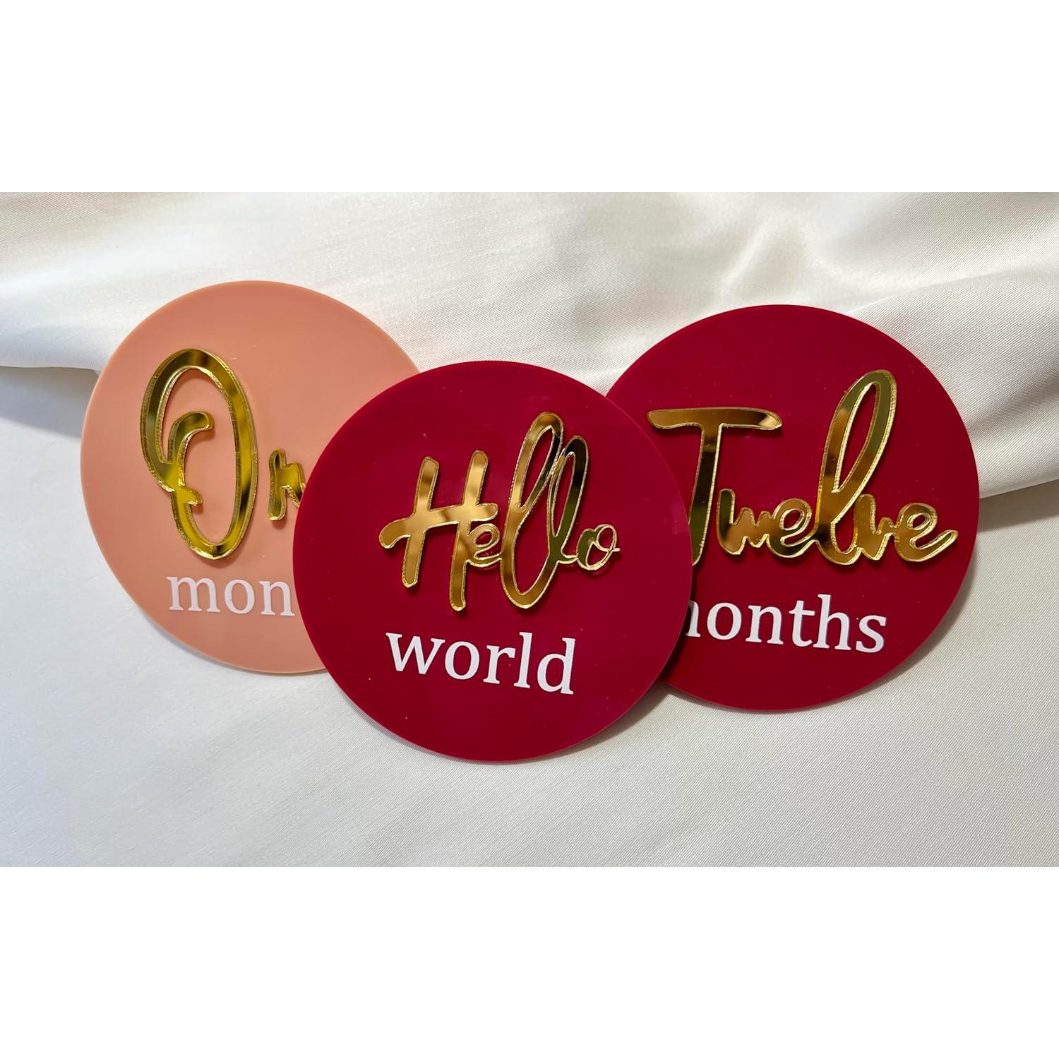 Tarjetas de Hitos Mensuales 3D Acrílico DANYOKA Niña - 13 Piezas