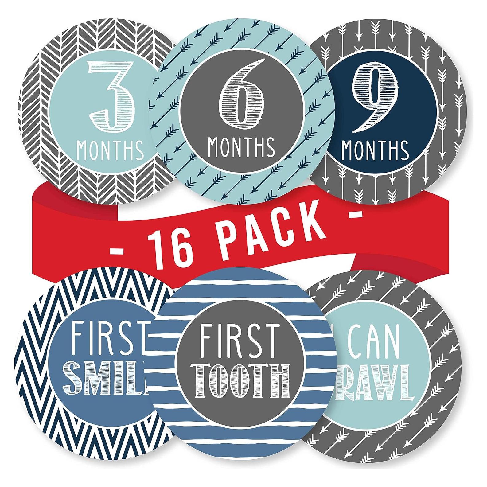 Calcomanías Mensuales de Hitos para Bebé Hadley Designs - Azul