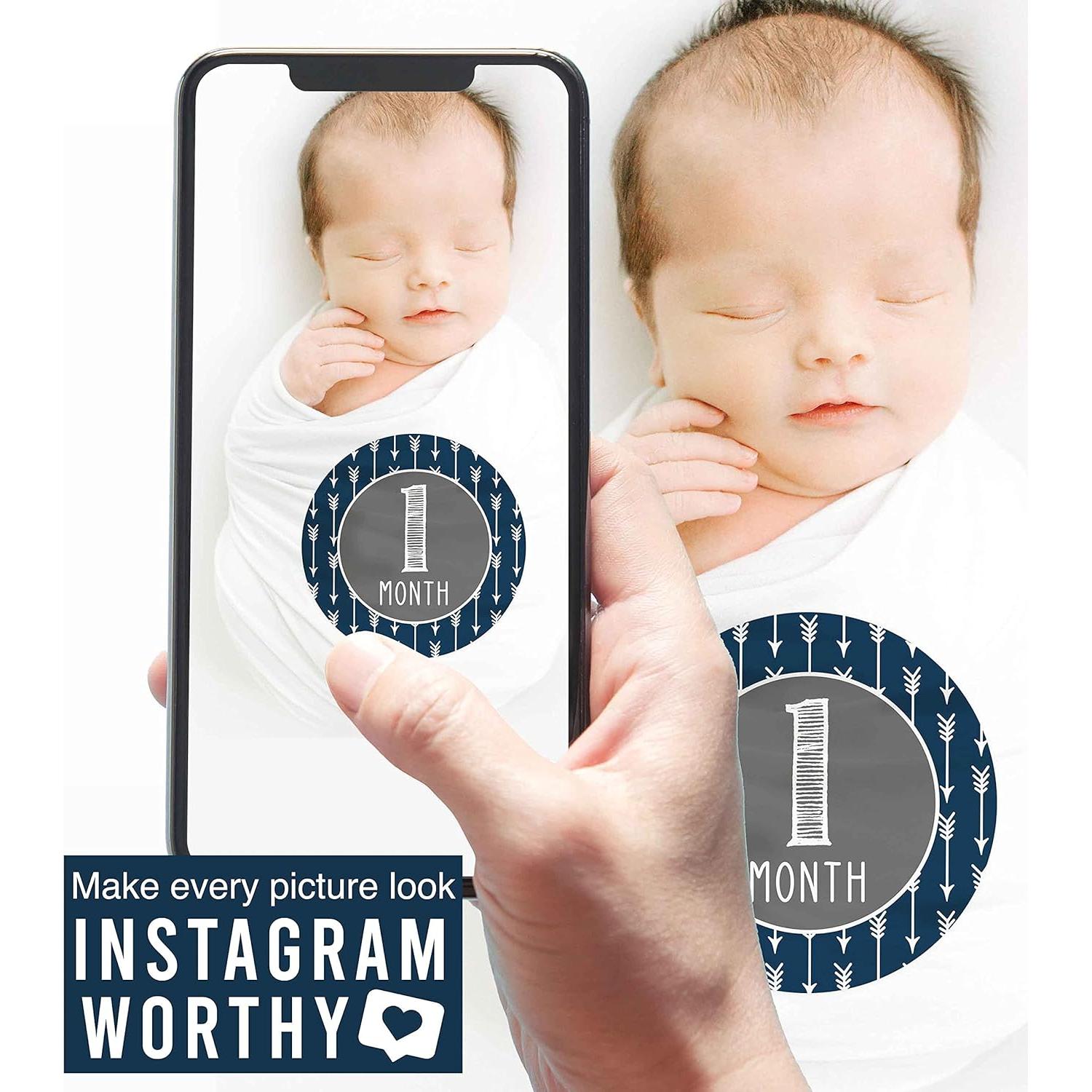 Calcomanías Mensuales de Hitos para Bebé Hadley Designs - Azul