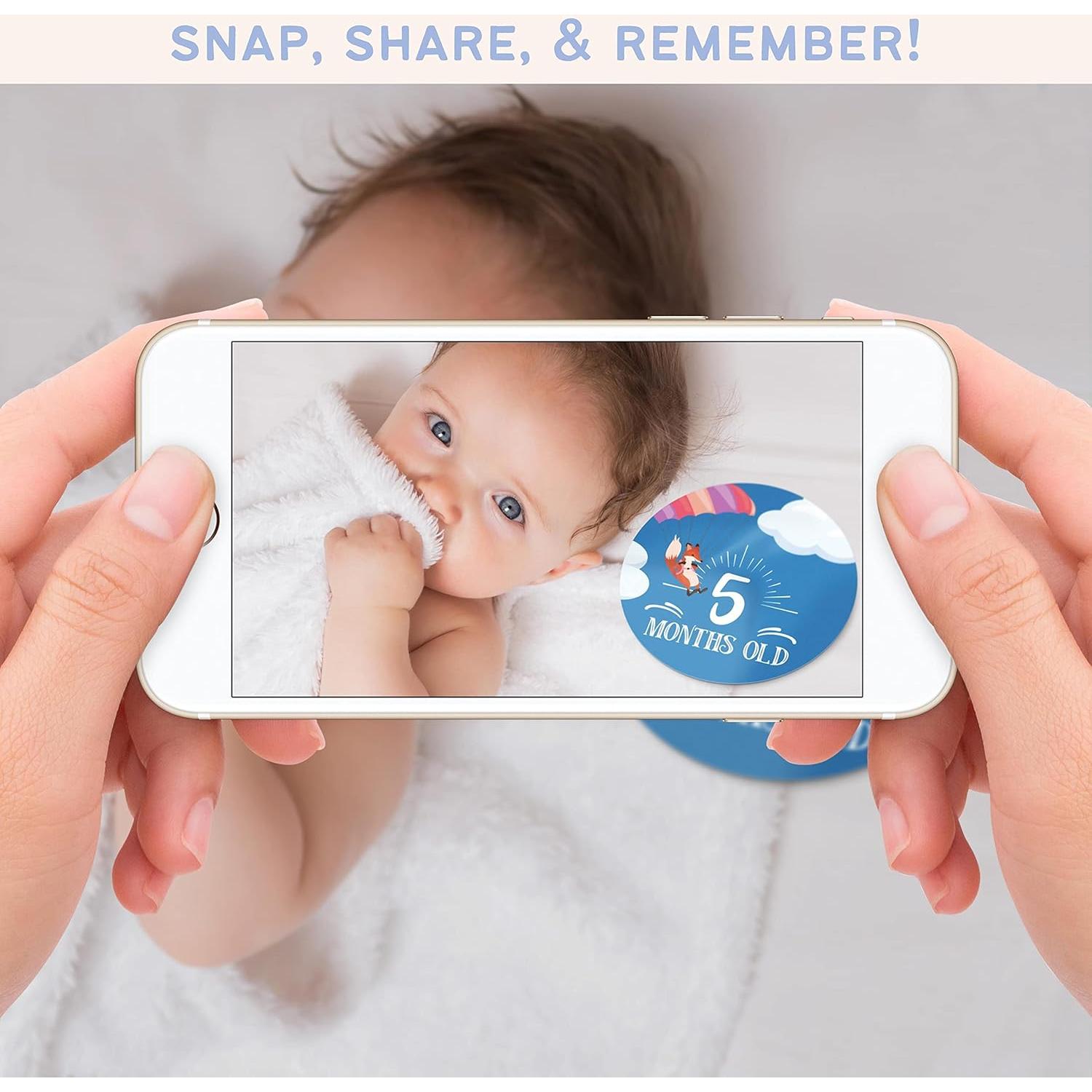 Calcomanías Mensuales para Bebés RubyRoo - Aventura 28 Piezas