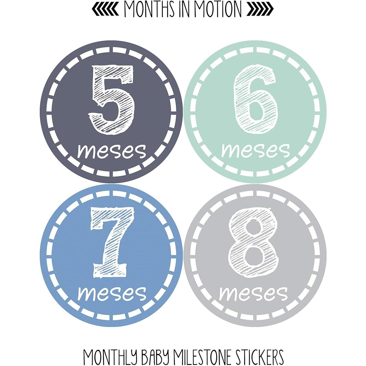Pegatinas Mensuales para Bebés Months In Motion - 12 Hitos