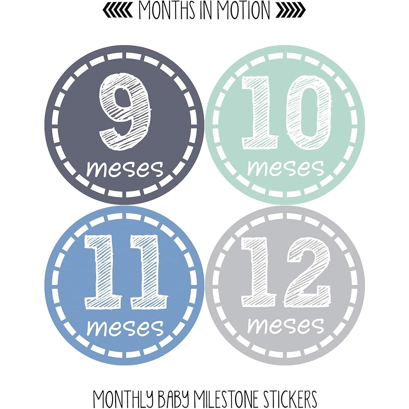 Pegatinas Mensuales para Bebés Months In Motion - 12 Hitos