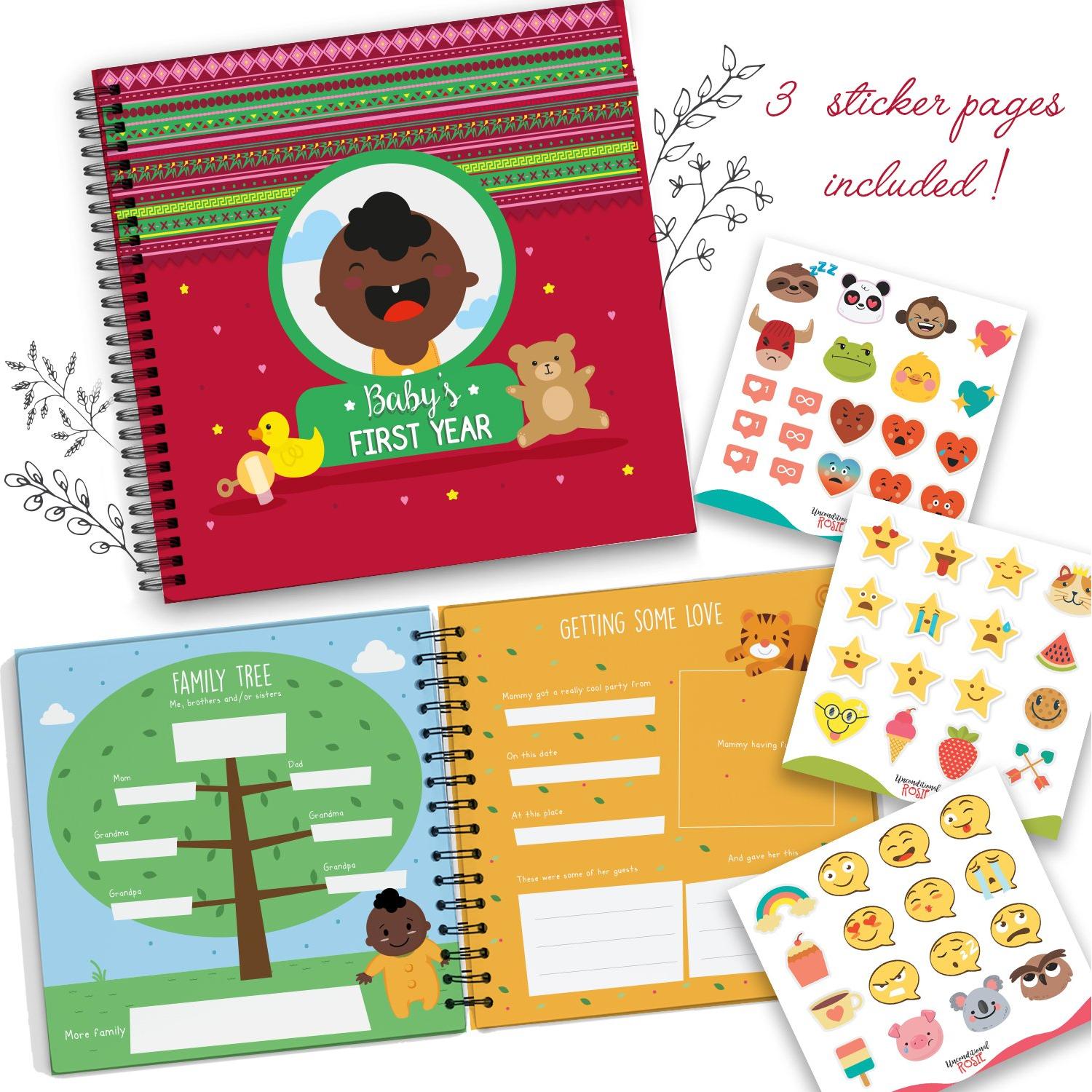 Libro de Memorias para Bebés Unconditional Rosie - Álbum con Stickers