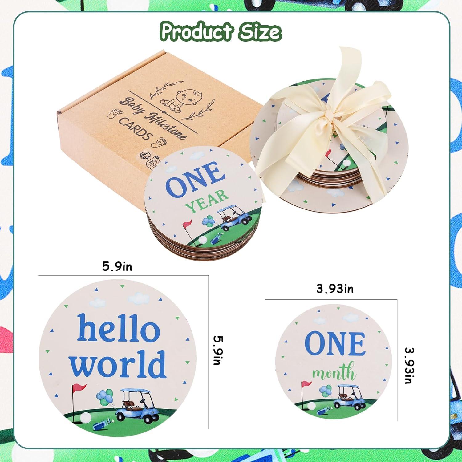 Tarjetas de Foto Mensuales de Madera para Bebés Golf Funmemoir