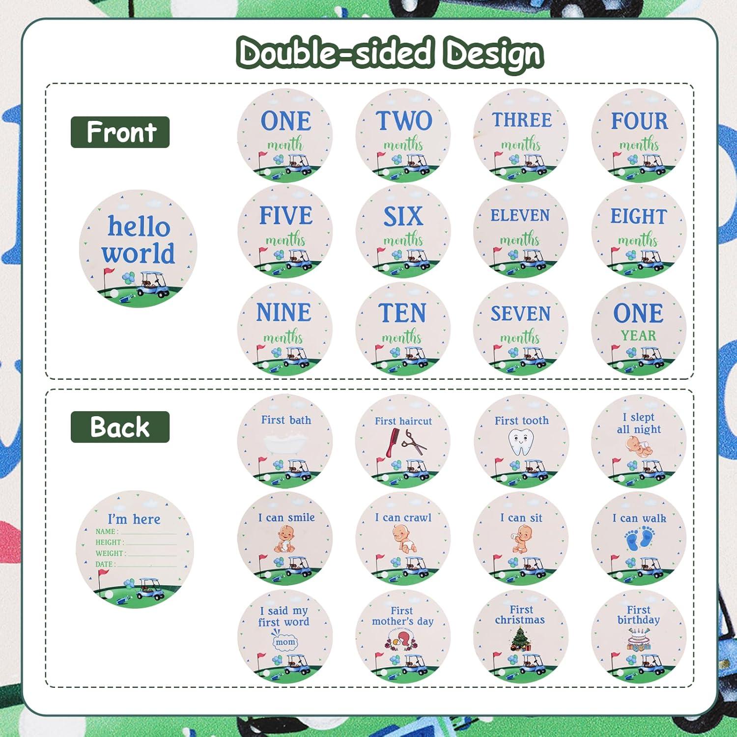 Tarjetas de Foto Mensuales de Madera para Bebés Golf Funmemoir