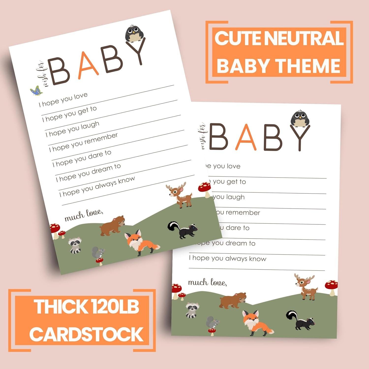 Tarjetas de Deseos del Bosque Paper Clever Party - 20 Unidades 10x15 cm