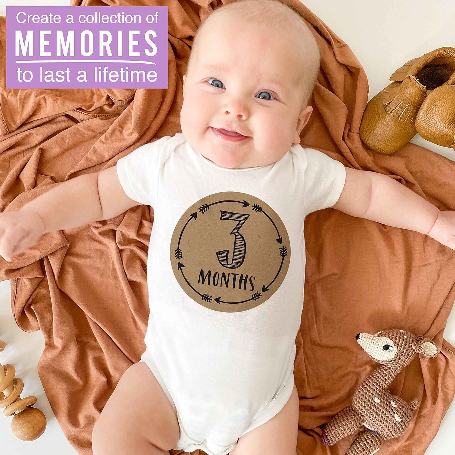 Calcomanías Mensuales de Hitos para Bebés Hadley Designs - 16 Piezas