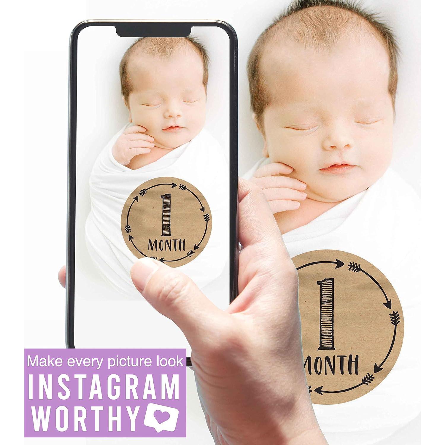 Calcomanías Mensuales de Hitos para Bebés Hadley Designs - 16 Piezas