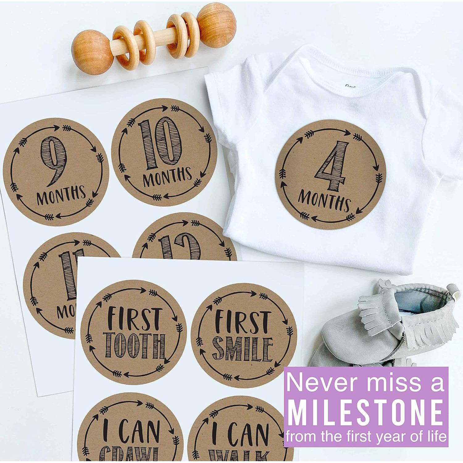 Calcomanías Mensuales de Hitos para Bebés Hadley Designs - 16 Piezas