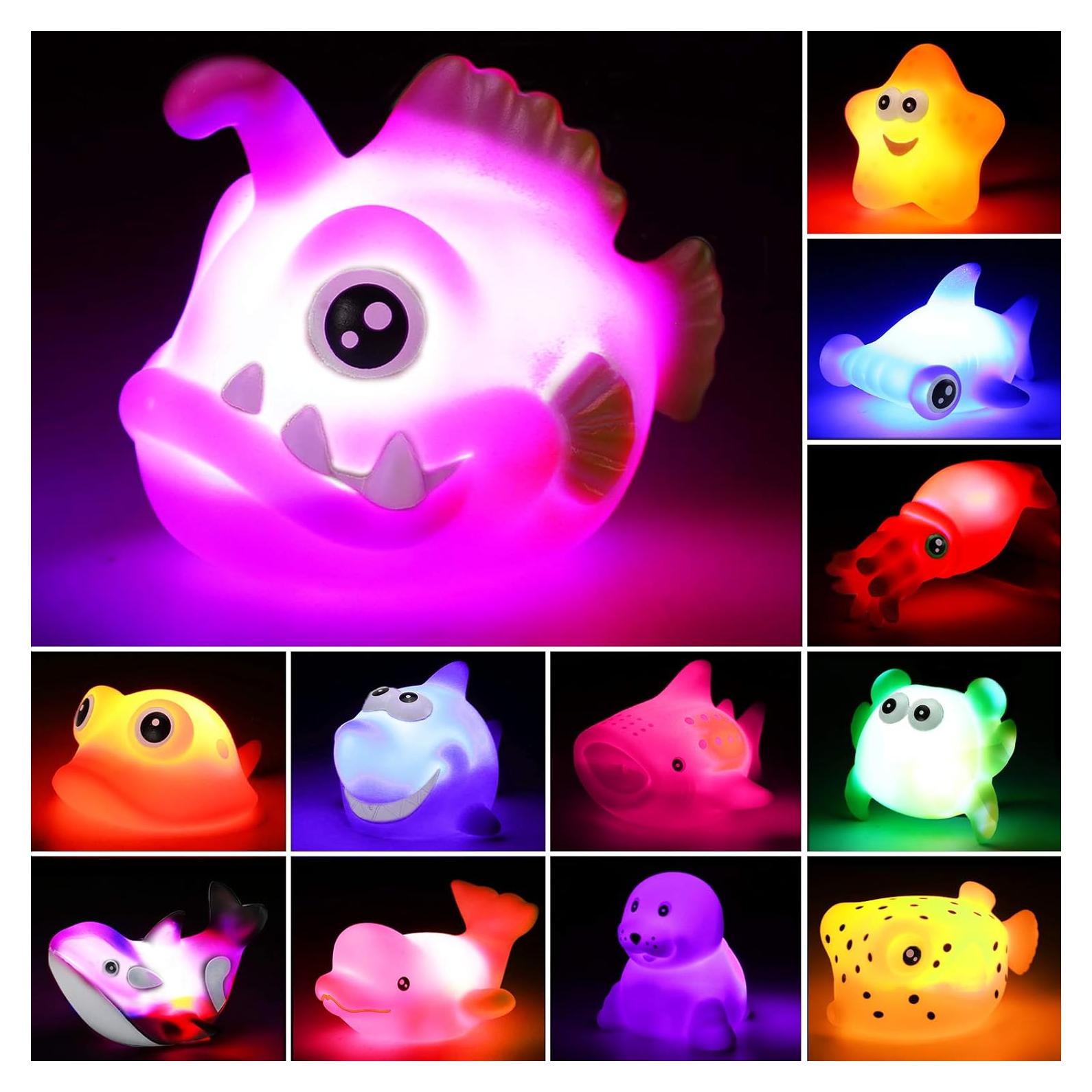 Set de Juguetes de Baño Flotantes LED Yeonha, 12 Piezas