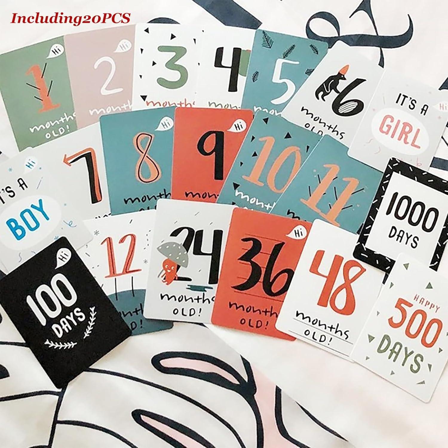 20 Tarjetas de Hitos Mensuales Bebés - Tema Jungla