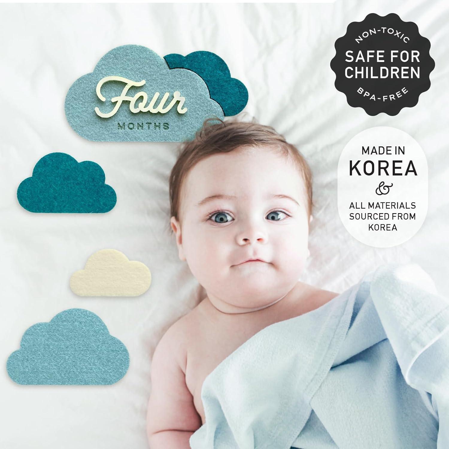 Carteles de Hitos Mensuales Cloud Baby - Tarjetas de Prop para Fotos