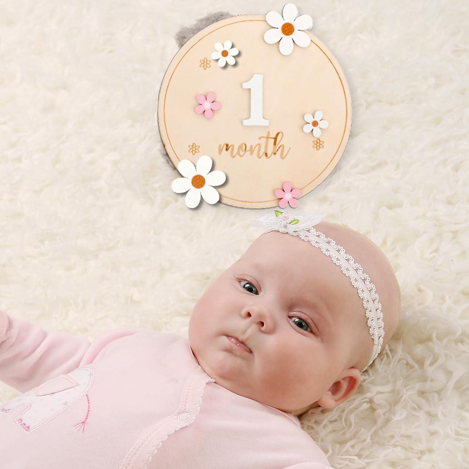 Tarjetas de Hitos Mensuales para Bebés Tucnoeu - Madera 15cm