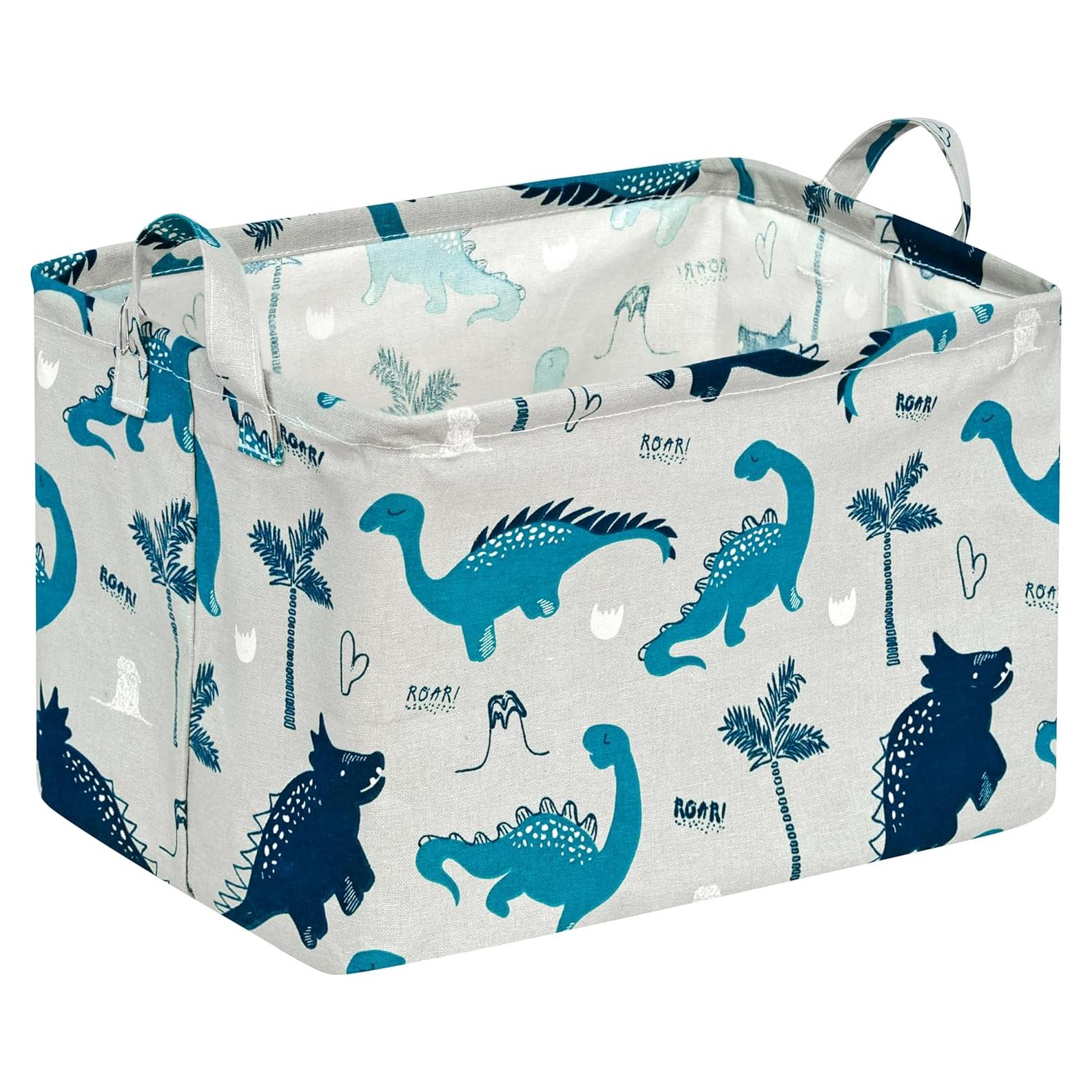 Cesta de Almacenamiento Impermeable MAIZMZ 37.8x25.9cm Dinosaurio Verde