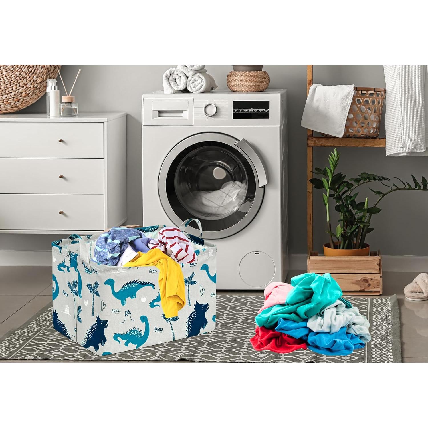 Cesta de Almacenamiento Impermeable MAIZMZ 37.8x25.9cm Dinosaurio Verde