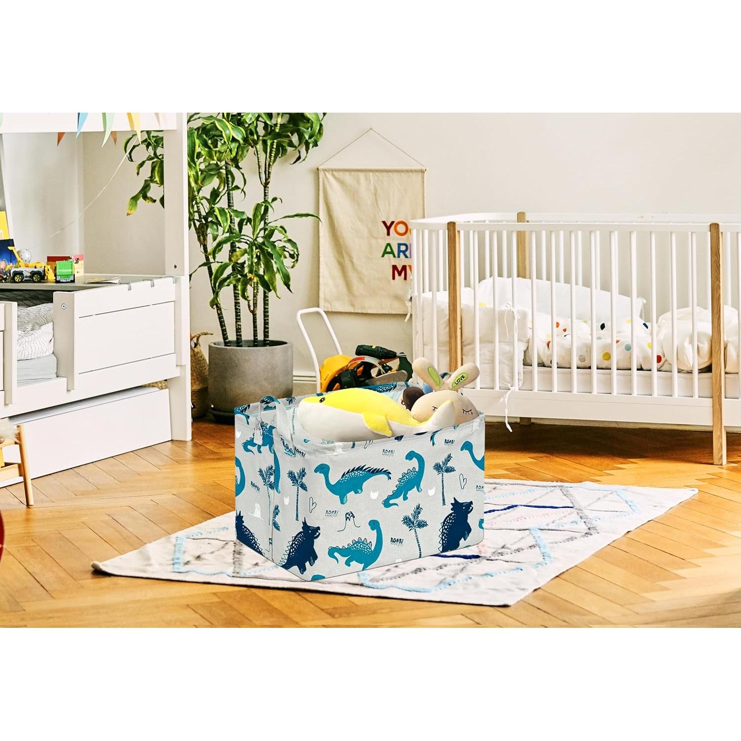 Cesta de Almacenamiento Impermeable MAIZMZ 37.8x25.9cm Dinosaurio Verde